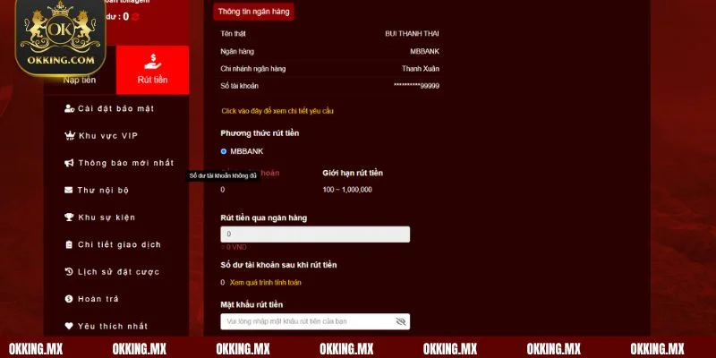 Hướng dẫn rút tiền Okking với các bước chi tiết
