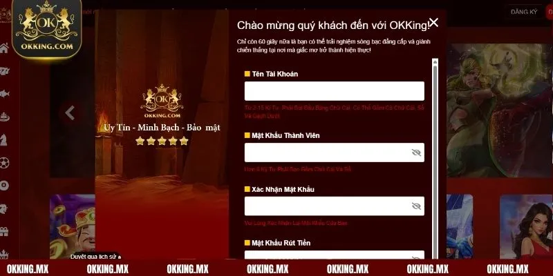 Hướng dẫn quy trình đăng ký OKKing cho newbie