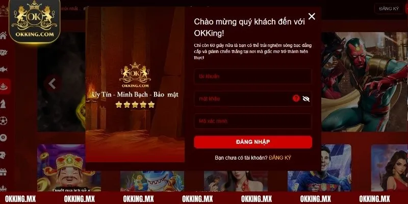 Quy trình đăng nhập OKKing chi tiết với 4 bước